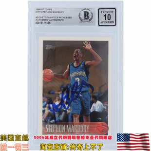 美国代购 森林狼队 马布里1996-97 Fleer 亲笔签名 亲签球星卡