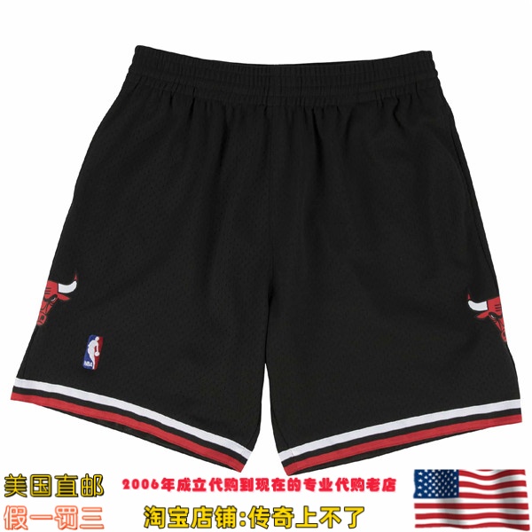 美国直邮 公牛队 Mitchell Ness 98赛季Swingman球迷版运动裤