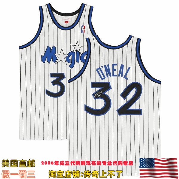 美国代购 魔术队 奥尼尔 亲笔签名93赛季mitchell ness球员版球衣