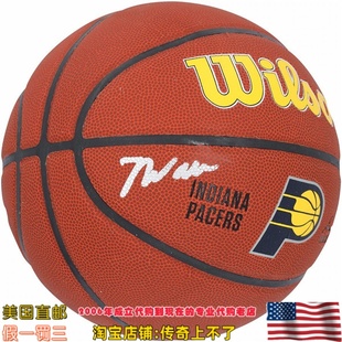 美国代购 步行者队 贾拉斯 沃克 亲笔签名 威尔胜 亲签篮球 限量