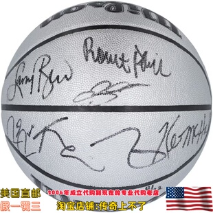 美国代购 伯德 加内特 皮尔斯 雷阿伦 帕里什6个球星亲笔签名篮球