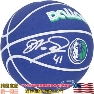 美国代购 小牛 诺维茨基 亲笔签名23赛季城市版篮球 Fanatics认证