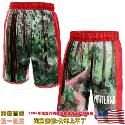 美国代购 波特兰开拓者 NBA x KidSuper Studios 联名款运动球裤