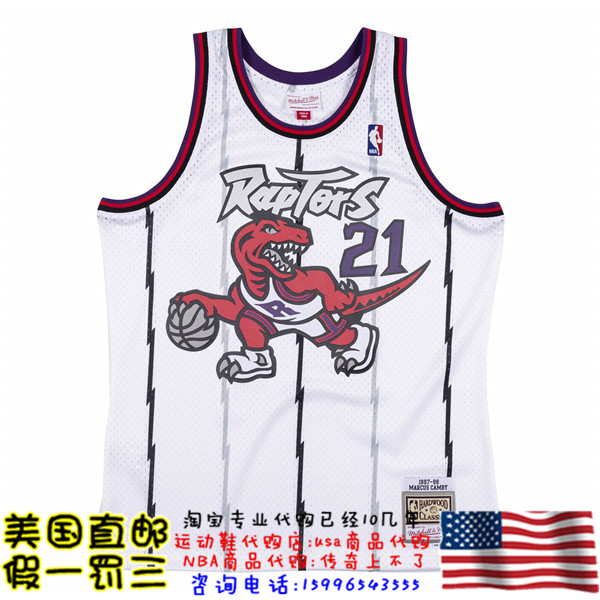 美国代购猛龙队mitchellness Swingman球迷版97-98赛季球衣-坎比