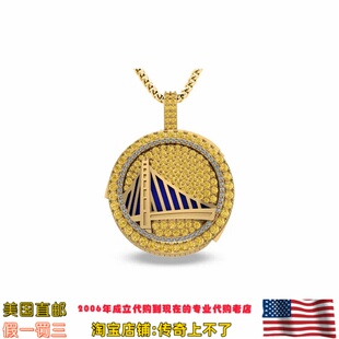 美国代购 定制 金州勇士2022年总决赛总冠自定义名字镶钻金吊坠