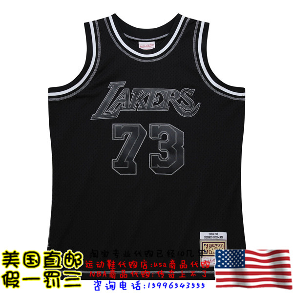 美国代购湖人mitchellness Contrast 2K Swingman球迷球衣-罗德曼