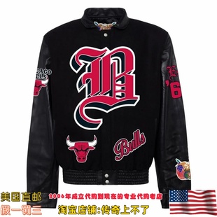 美国代购 jeff hamilton 汉密尔顿 公牛队 纪念款羊毛小羊皮夹克