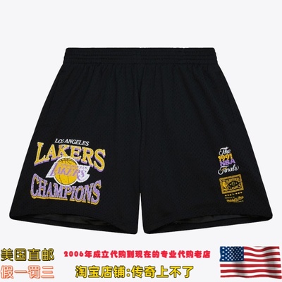 美国代购 湖人队 MitchellNess Champions Era Swingman运动球裤
