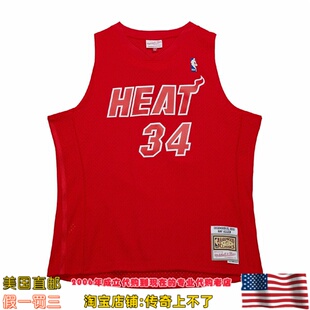 美国代购 热火队 mitchellness 12赛季Swingman球迷版球衣 雷阿伦