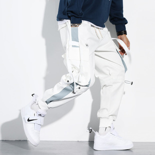2026 men clothes秋季工装裤男潮牌嘻哈束脚裤cargo宽松休闲裤男I