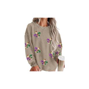 women clothes女款的休闲运动衫长袖圆领套头衫时尚连帽衫服装