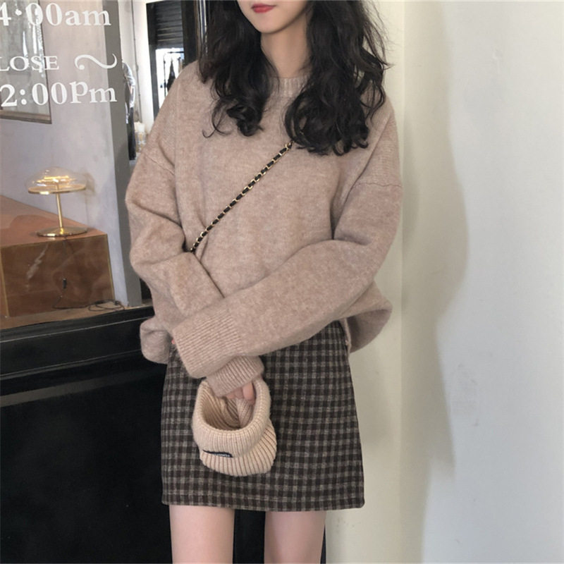 womenclothes复古纯色休