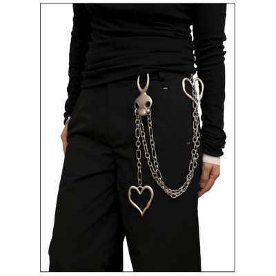 WACKYE金属爱心裤链多用配饰