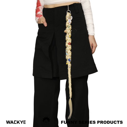 WACKYE 官方正品 黄子弘凡同款个性搞怪辫子假发配饰挂坠裤链包挂