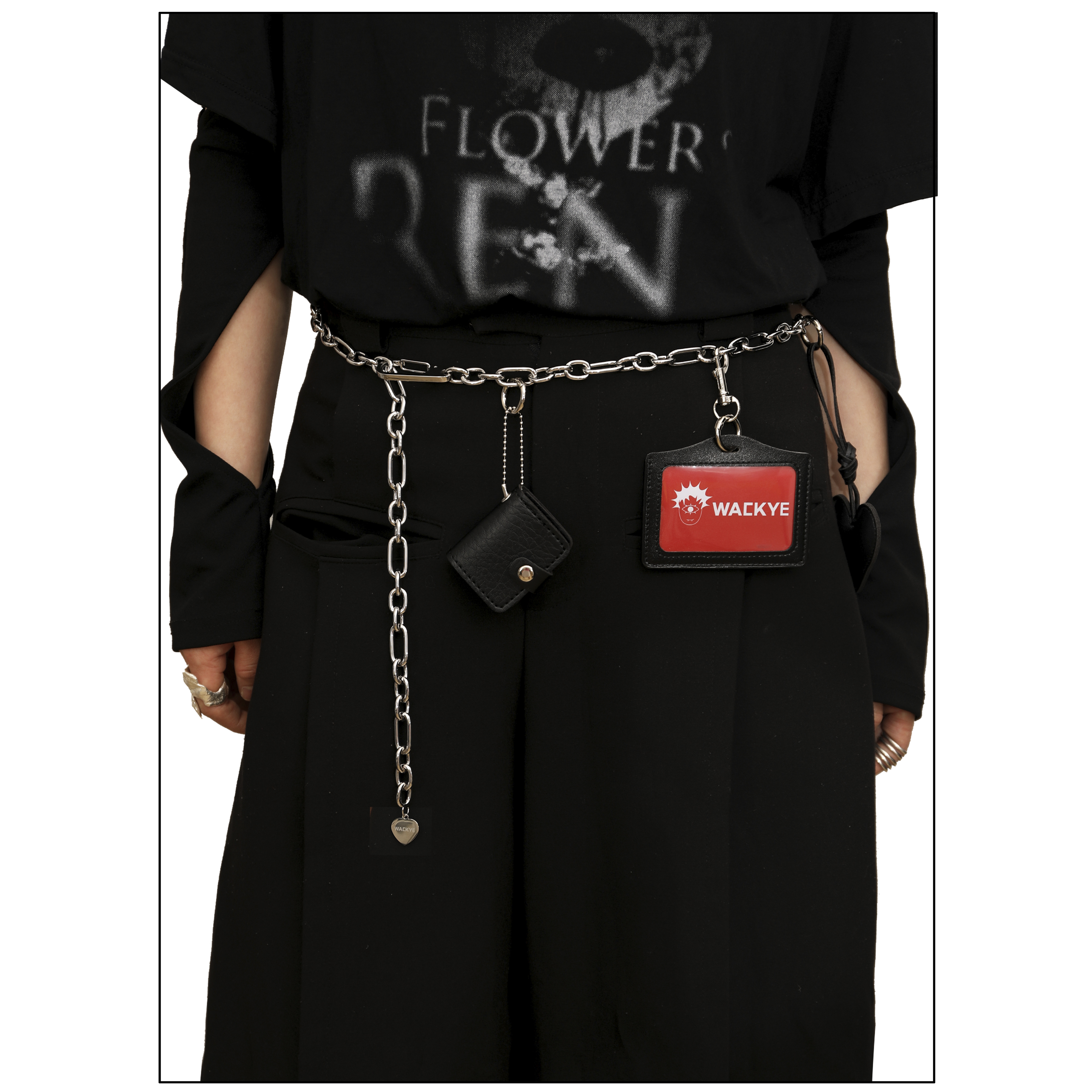 WACKYE 红黑卡牌腰链裤链
