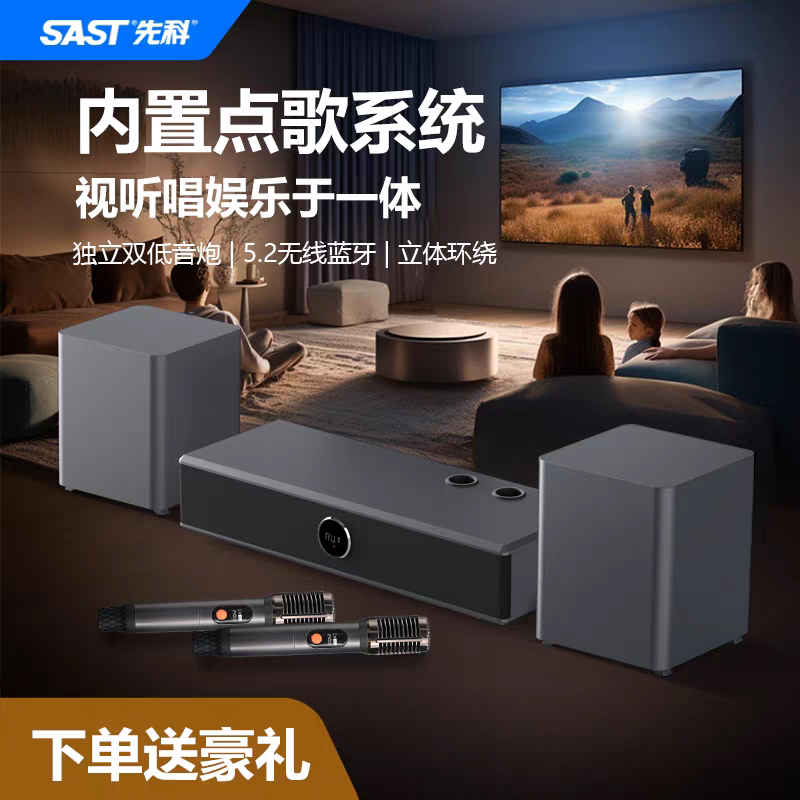 SAST/先科家庭点歌套装家用客厅电视K歌功放一体机卡拉OK唱歌音响