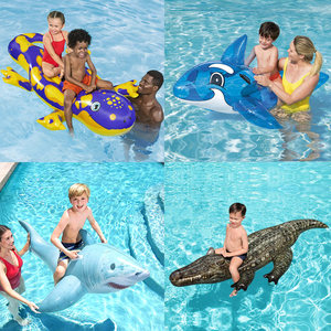 水上动物充气坐骑大海龟蓝鲸黑鲸浮排漂浮玩具成人儿童游泳圈气垫