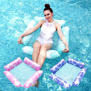 成人游泳圈水上漂浮网布浮床儿童充气浮排宝宝座圈海边玩水装备