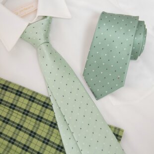 【潘特维拉】青荔枝jk领带dk男绿色波点学院风制服情侣配饰领结女
