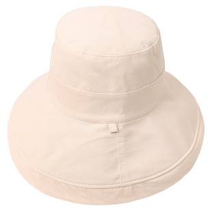 棉双面遮阳渔夫帽女防晒春秋夏季户外出游遮脸大沿太阳帽子可折叠