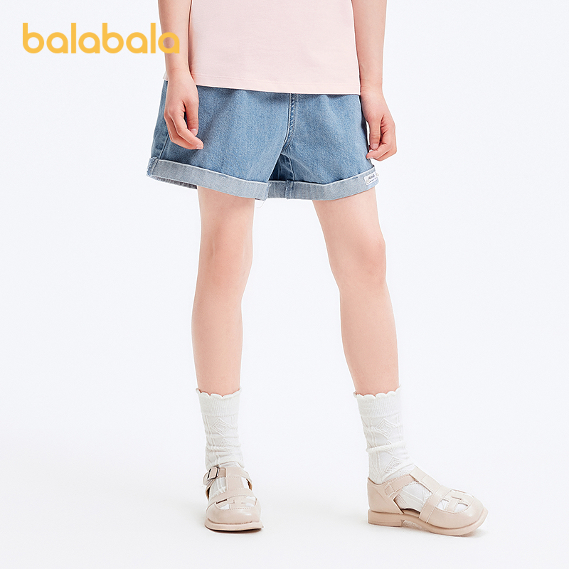 巴拉巴拉童装儿童裤子女童牛仔短裤夏装款纯棉短裤时尚洋气百搭