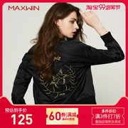 MAXWIN Mawei Phụ nữ mùa thu mới Hàn Quốc Áo khoác ngắn nữ Casual Slim Pilot Basketball Jacket Women - Áo khoác ngắn