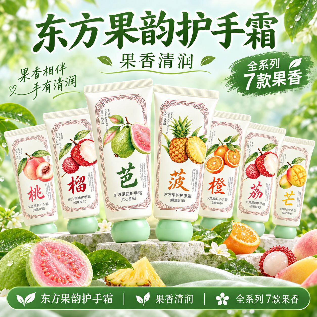 东方果韵护手霜果香香调清润保湿补水便携装润肤滋润护手涂抹吸收