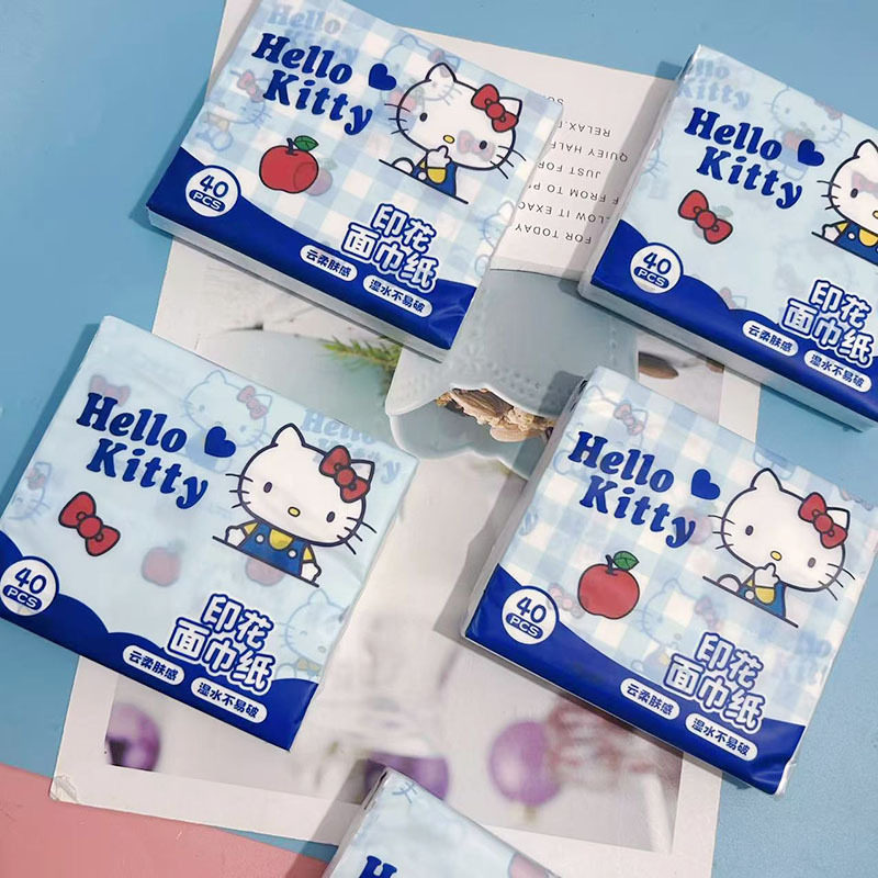 kt猫印花纸巾便携小包抽纸学生面巾纸抽取式亲肤柔棉独立包装随身