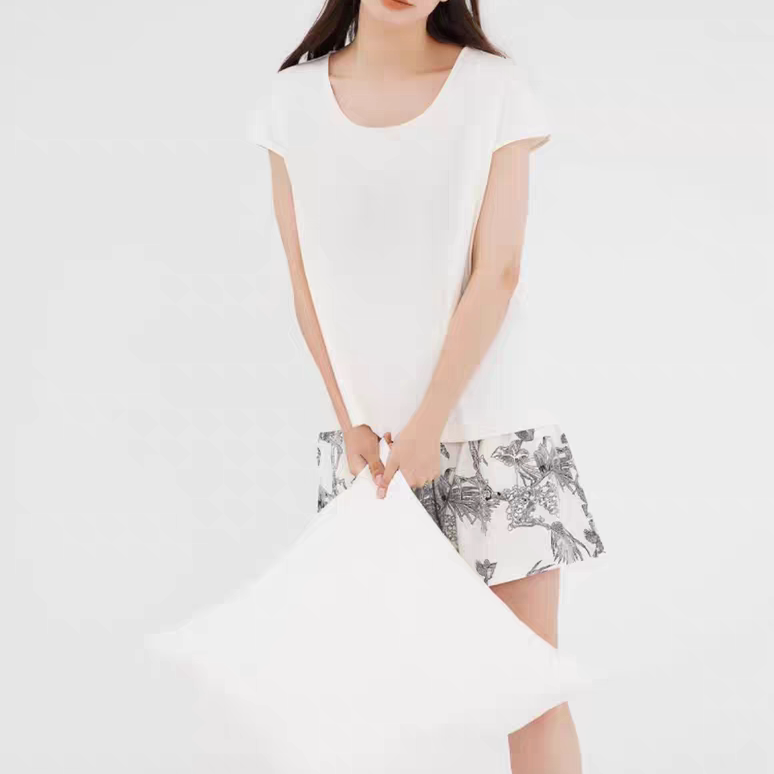 淳度女款睡衣2025春秋季圆领套头纯棉睡衣短袖短裤家居服套装正品