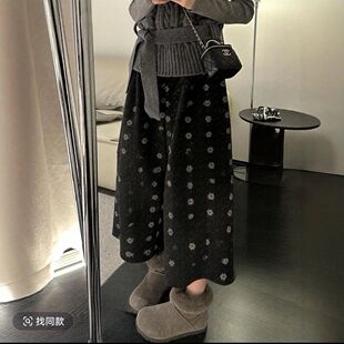 日系复古小花气球裤女秋冬加厚新款休闲风设计感宽松百搭七分裤潮