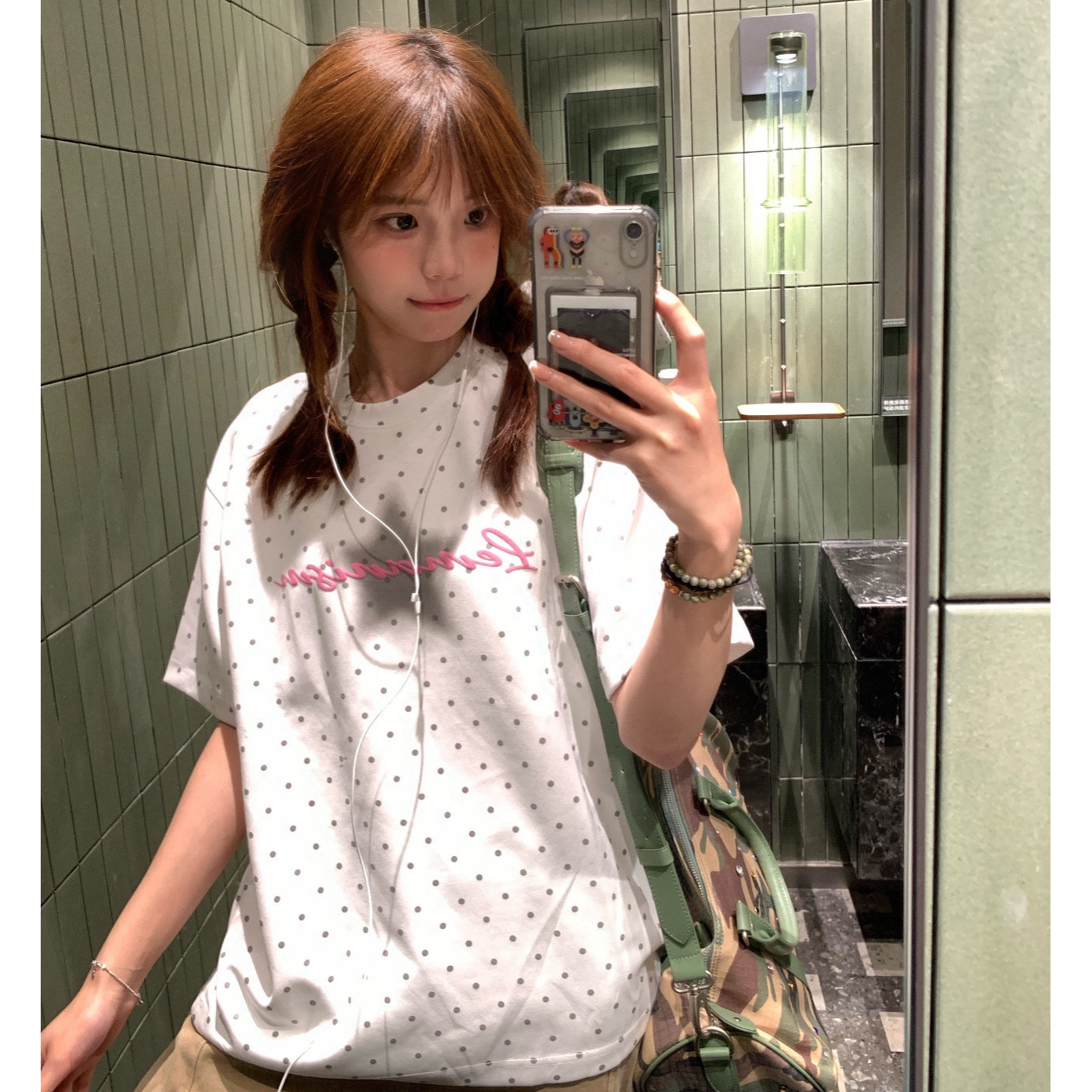 美式复古波点星星字母短袖t恤女2026新款春夏宽松设计感小众上衣