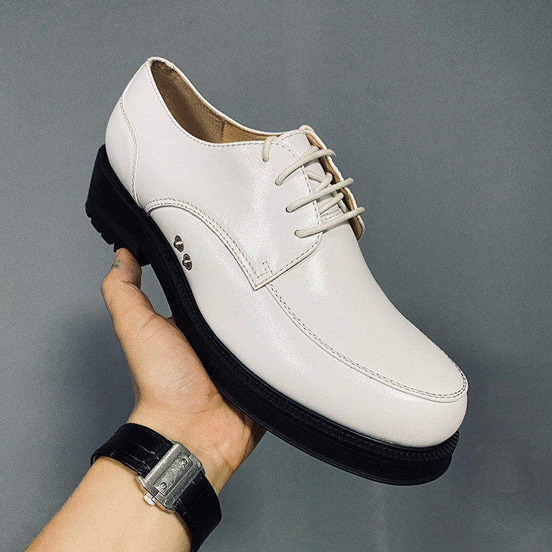 JINIWU吾倪季2025圆头白色皮鞋增高时尚牛皮厚底男鞋百搭低帮鞋子,流行男鞋,休闲皮鞋,淘宝优惠券,粉丝福利购,淘宝优惠卷