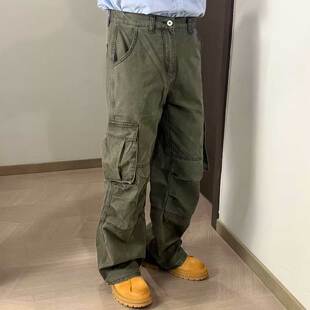 重头来过工装裤美式街头潮流多口袋宽松直筒大码复古百搭休闲裤男