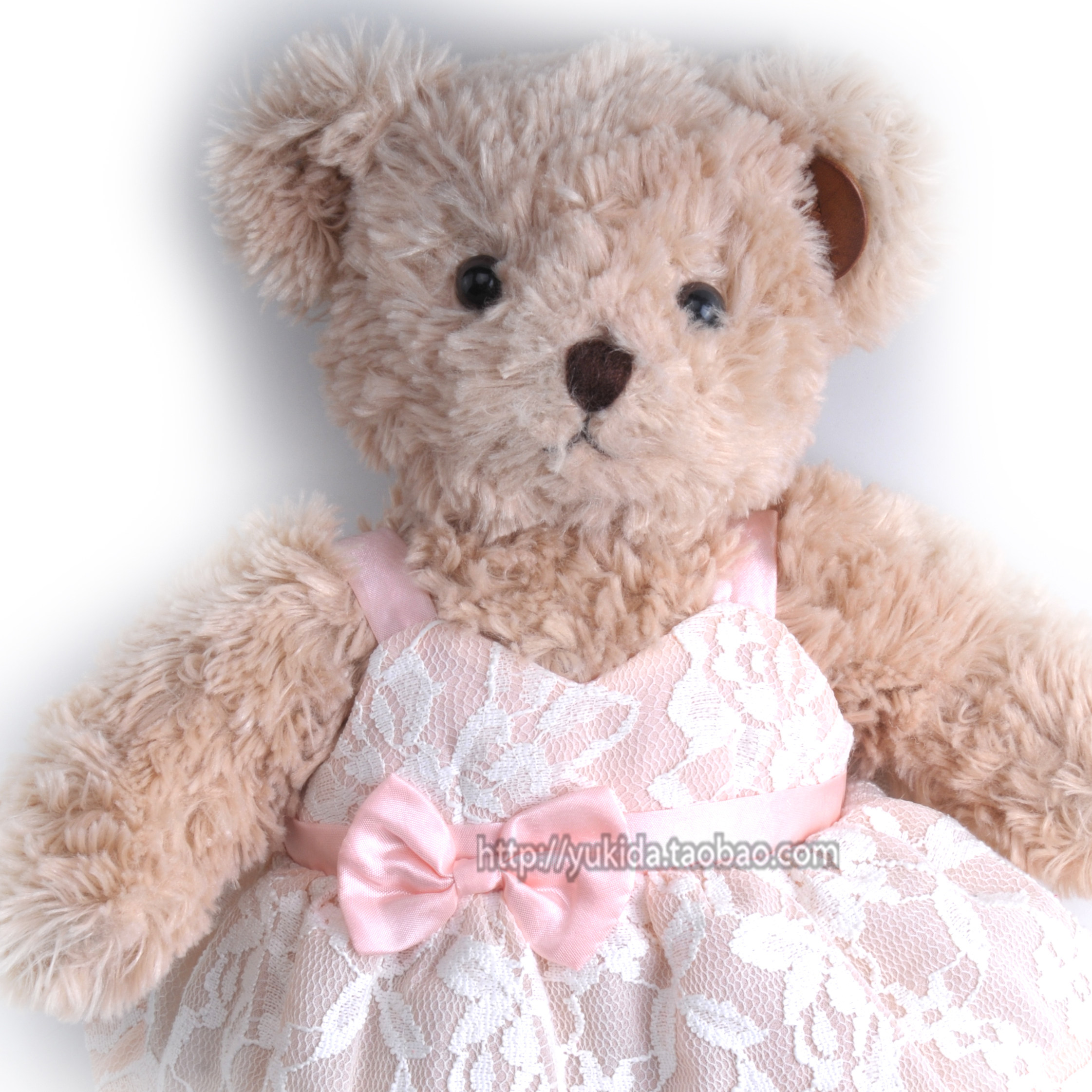 正版泰国BearHouse可爱粉蕾丝礼服裙泰迪熊熊毛绒玩具公仔Teddy