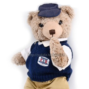 正版收藏HTB 2010TeddyBear 美国圆石滩关节泰迪熊熊毛绒玩具公仔