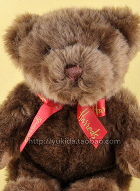 正版英国哈洛德 Harrods巧克力色泰迪熊 毛绒布艺类玩具公仔