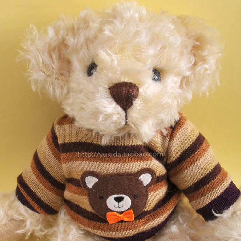 正版意大利OLD FRIEND Teddy五关节卷毛泰迪熊毛绒玩具公仔中性