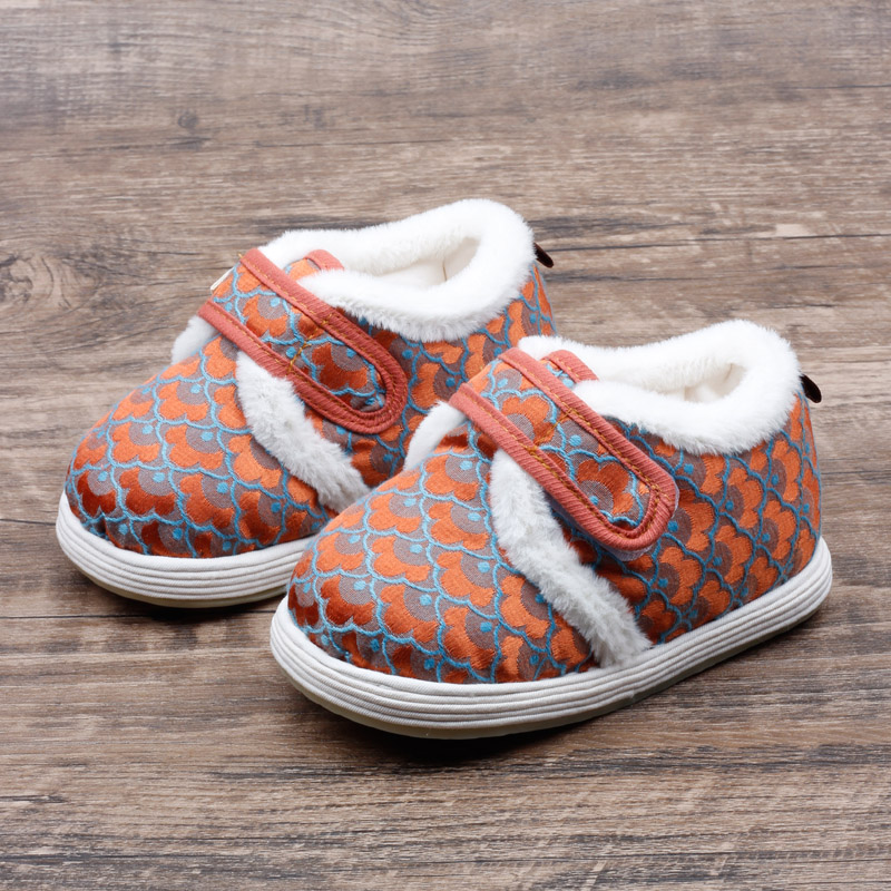 布蕊中国风儿童手工棉鞋棉花内胆