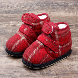 冬款圣诞红国风儿童手工棉鞋老北京宝宝千层底布鞋汉服鞋棉花内胆