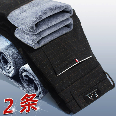 加绒加厚长裤男士休闲裤保暖防寒