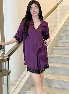 冰丝睡衣女士夏季新款家居服套装