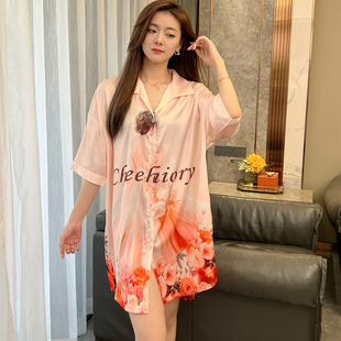 轻奢风冰丝睡裙女2026夏季新款高级感宽松显瘦女士性感睡衣家居服