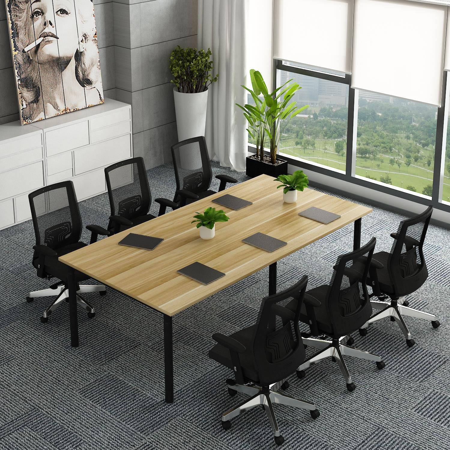 加固长条小型开会办公木质长方形桌子白色移动职员办工原木接待桌|msdalam kategori Perniagaan/perabot pejabat, perabot pejabat, meja, meja persidangan - dari Buy2taobao.com untuk memberikan perkhidmatan ejen Taobao profesional membeli