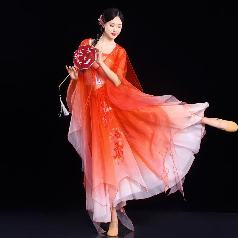 新款古典舞蹈服古风舞蹈演出服身韵纱衣飘逸日常汉服外拍服装仙气
