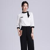 美容师工作服女夏季 高端采耳医疗美容餐饮酒店美甲纹绣美容院套装