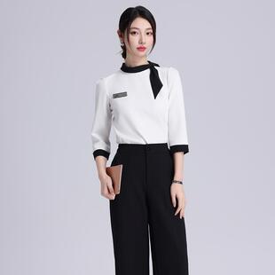 美容师工作服女夏季 高端采耳医疗美容餐饮酒店美甲纹绣美容院套装