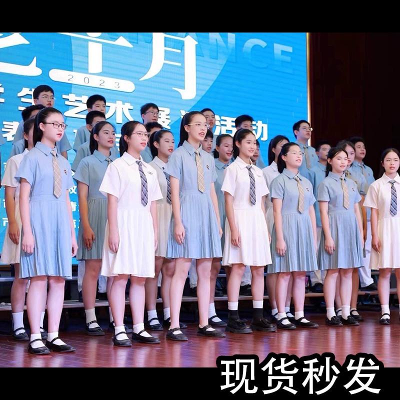儿童合唱服装演出服初中中学生小学生女童朗诵比赛学院风大合唱团