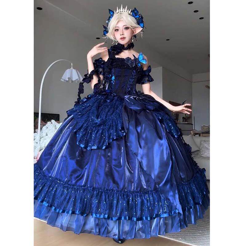 寂静庄园lolita花嫁礼服女一字肩成人礼派对学生日名媛主持公主裙