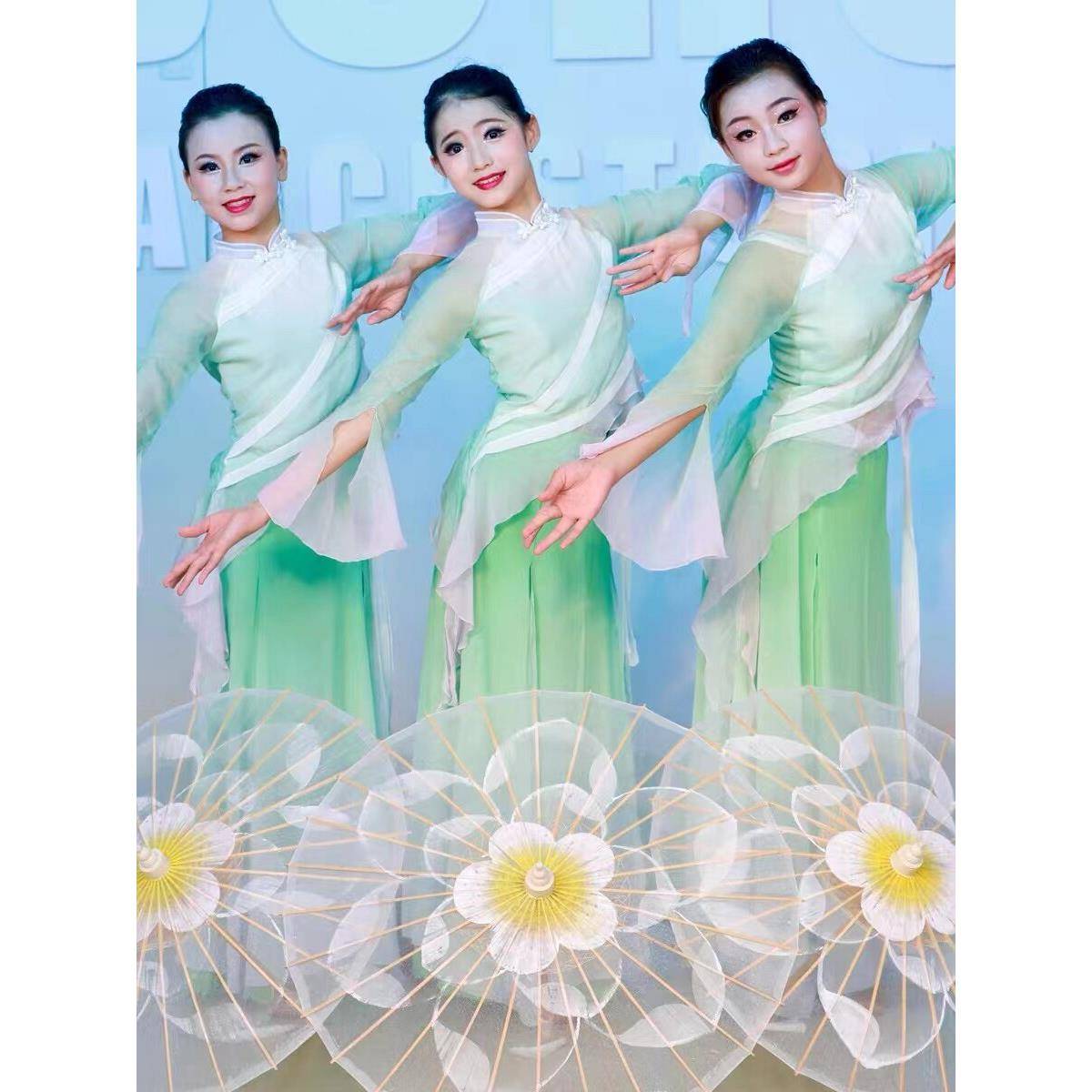 儿古典舞演出服飘逸童练功服中民国舞女族舞剧BOL目表演扇子舞童