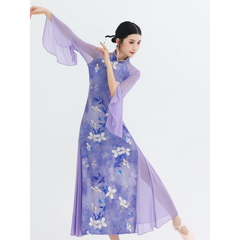 无品牌/雨巷佳人舞声蹈服装旗人袍间烟火演出服弹力舞蹈声慢入画